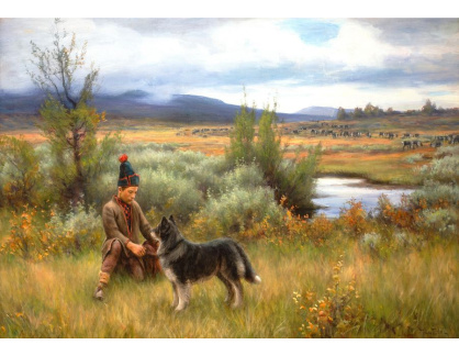 SO IV-194 Johan Tiren - Chlapec hrající si se psem