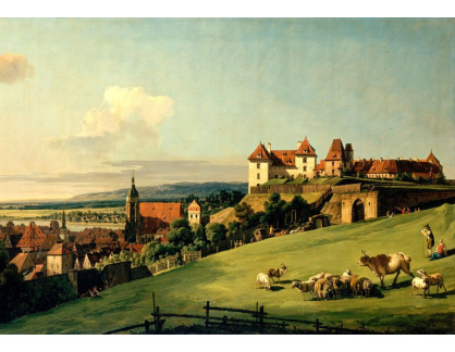 SO IV-329 Bernardo Bellotto - Pohled z Pirny na hrad Sonnenstein