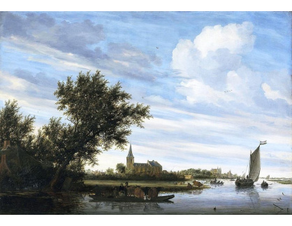 SO VI-104 Salomon van Ruysdael - Říční krajina s kostelem