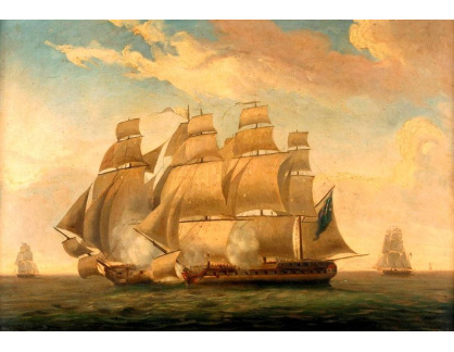 SO VI-234 Robert Dodd - Začátek bitvy mezi Magicienne a La Sibylle, 2. ledna 1783