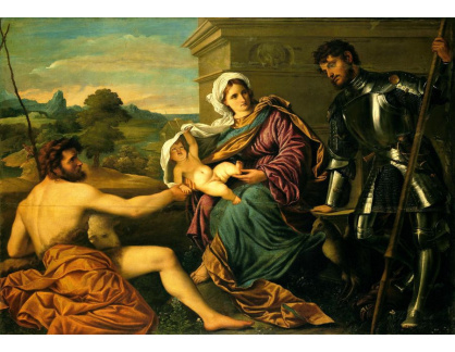 SO XIII-483 Paris Bordone - Madonna a dítě se svatým Janem Křtitelem a svatým Jiřím