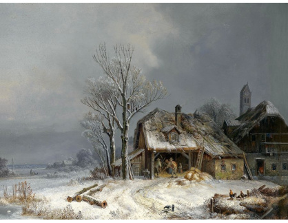 SO XIII-253 Heinrich Bürkel - Vesnice v zimě