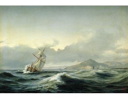 SO XIII-467 Anton Melbye - Plachetnice na rozbouřeném moři