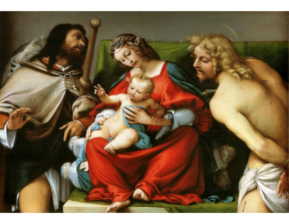 VLL 02 Lorenzo Lotto - Madonna se svatými Rochusem a Sebestiánem