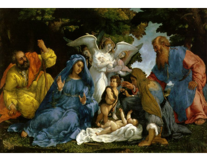 VLL 13 Lorenzo Lotto - Svatá rodina, anděl a svatí