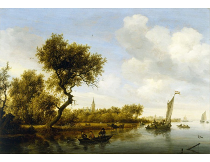 SO XIV-85 Salomon van Ruysdael - Říční krajina s kostelem