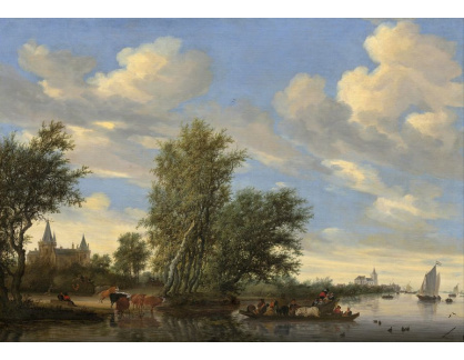 SO XIV-86 Salomon van Ruysdael - Říční krajina s kostelem