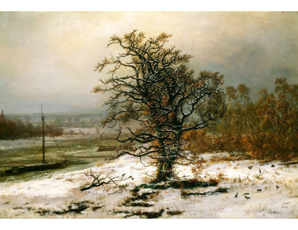 SO XIV-353 Johan Christian Dahl - Dub u Labe v zimě
