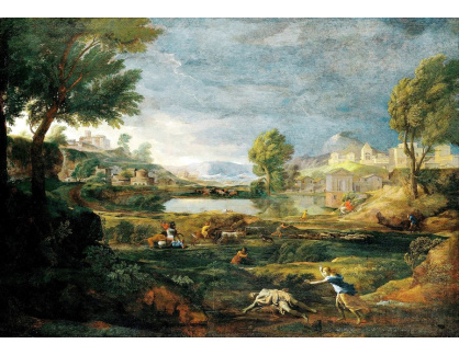 SO XIV-385 Nicolas Poussin - Krajina během bouřky s Pyramusem a Thisbe