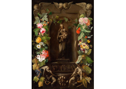 XV-41 Adrien de Page - Marie s Ježíškem obklopení girlandou květin