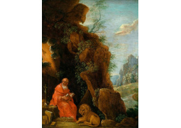 XV-391 David Teniers - Svatý Jeroným se lvem ve skalní jeskyni