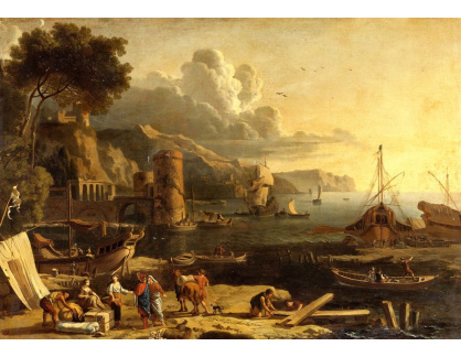 SO XVI-37 Adrien Manglard - Scéna ze středomořského přístavu