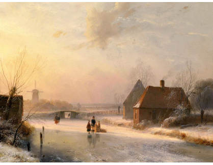 SO XVI-161 Andreas Schelfhout - Holandská zimní krajina