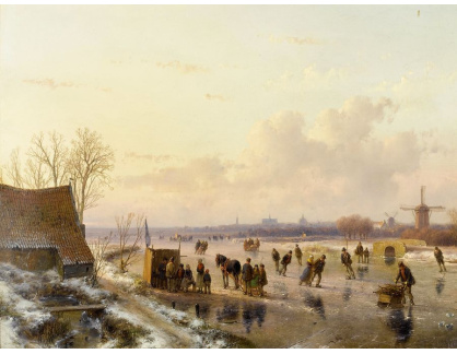 SO XVI-168 Andreas Schelfhout - Zimní krajina s bruslaři