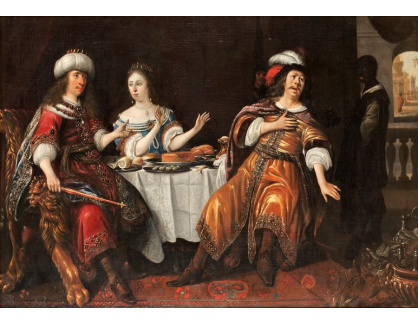 SO XVI-187 Anthonie Palamedesz - Scéna s Esther, Hamanem a Asverusem
