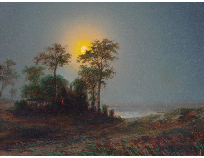SO XVI-209 Antonín Waldhauser - Nábřežní scenérie v měsíčním světle
