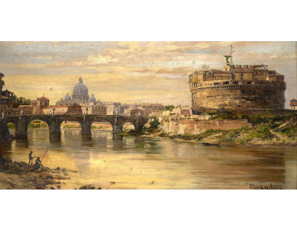 SO XVI-218 Antonietta Brandejs - Pohled na Tiber s kostelem Sant Angelo a Sant Peters