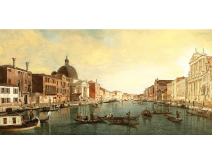 SO XVI-345 Canaletto - Pohled na Canal Grande s kostelem San Simeone Piccolo v Benátkách