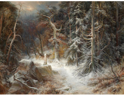 SO XVI-357 Carl Friedrich Wilhelm Trautschold - Zimní les v hlubokém sněhu