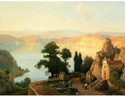 SO XVI-358 Carl Gustav Rodde - Pohled na Lago di Nemi nedaleko Říma