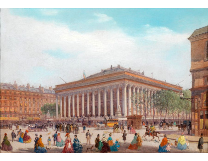 SO XVI-387 Carlo Bossoli - Pohled na Place de la Bourse v Paříži