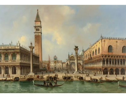 SO XVI-392 Carlo Grubacs - Pohled na Piazzetta di San Marco v Benátkách