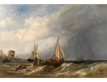 SO XVI-401 Clarkson Stanfield - Holandské čluny a obchodní lodě u Rotterdamu