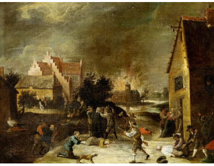SO XVI-456 David Teniers - Rabování vesnice
