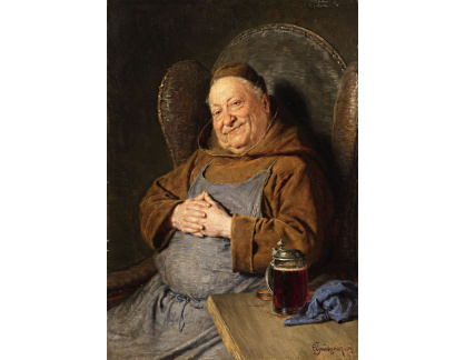 SO XVII-2 Eduard von Grützner - Sedící mnich s korbelem