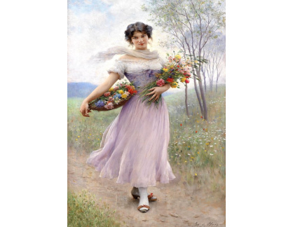 SO XVII-18 Eugene von Blaas - Dívka v šatech barvy lilla