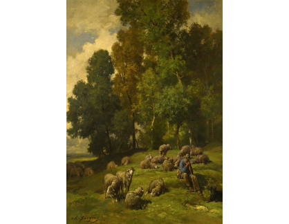 SO XVII-423 Charles Emile Jacque - Pastýř se svým stádem