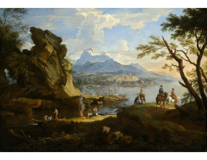 KO I-491 Jacob de Heusch - Přístavní scéna s rybáři vracejícími se ke břehu