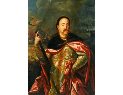 KO II-497 Neznámý autor - Portrét Jana III Sobieského s bitvou na pozadí