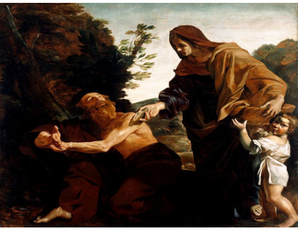 KO III-161 Giovanni Lanfranco - Elijah přijímá chléb a vodu od vdovy po Zarephathovi