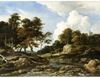 KO III-185 Jacob van Ruisdael - Zalesněná říční krajina s mostem