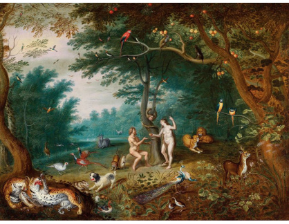 KO III-191 Jan Brueghel - Rajská zahrada a pád Adama a Evy
