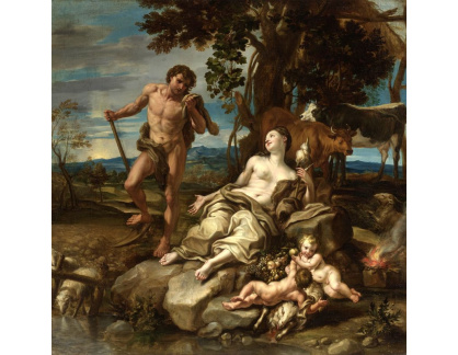 KO III-254 Lorenzo de Ferrari - Adam a Eva s kojenci Kainem a Abelem