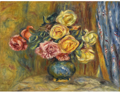 KO III-342 Pierre Auguste Renoir - Růže v modrém džbánku