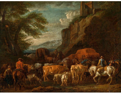 KO III-350 Pieter van Bloemen - Jižní krajina s dobytkem a jezdci