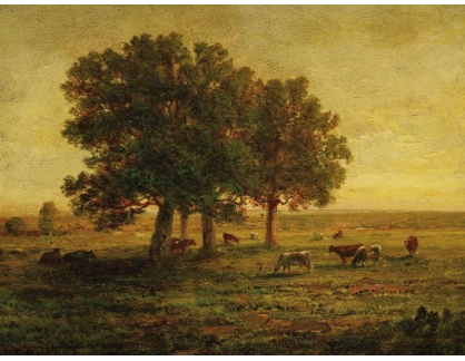KO III-384 Théodore Rousseau - Stádo krav mezi duby v Apremontu