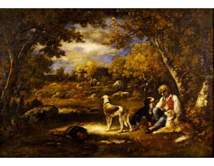 KO IV-3 Narcisse Virgilio Diaz de la Peňa - Chlapec s jeho psy v lese