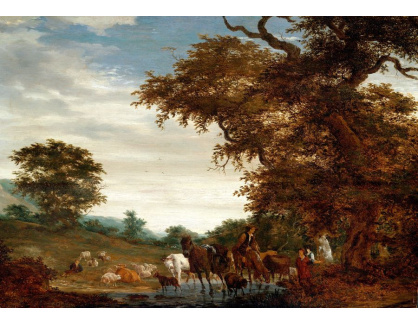 KO IV-8 Jacob van Ruysdael - Krajina s pastýři a jejich stádem u brodu