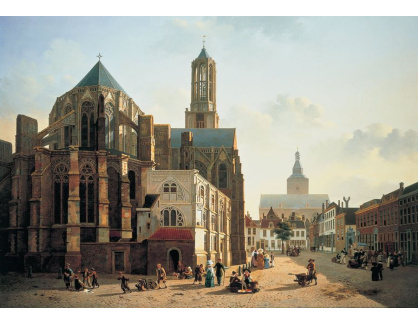KO IV-55 Jan Hendrik Verheyen - Pohled na věže katedrály v Utrechtu