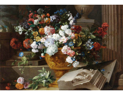 KO IV-106 Jean-Baptiste Monnoyer - Zátiší s květinami a s architektonickými fragmenty