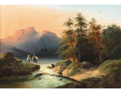 KO IV-259 Joseph Höger - Mladí rybáři v alpské krajině