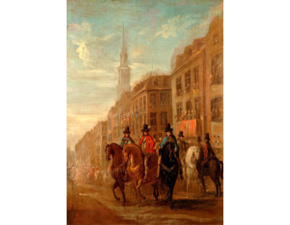 KO V-342 William Hogarth - Průvod Karla II v Cheapside