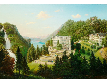 KO VI-47 Neznámý autor - Pohled na Grand hotel Giessbach na jezeře Brienzer