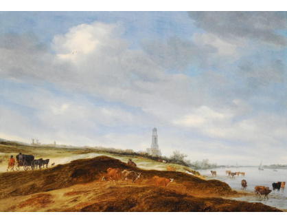 KO VI-332 Salomon van Ruysdael - Panoramatický pohled od břehu Rýna na západ od města