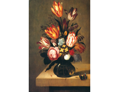 VKZ 10 Abraham Bosschaert - Zátiší s tulipány ve skleněné váze
