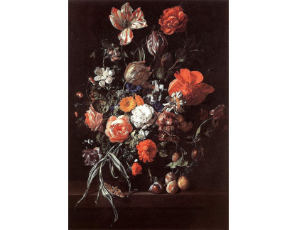 VKZ 158 Rachel Ruysch - Zátiší s kyticí květin a švestkami